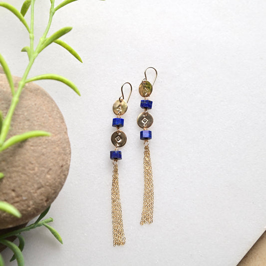 Gold Essentials: Lapis Lazuli + Gold Earrings