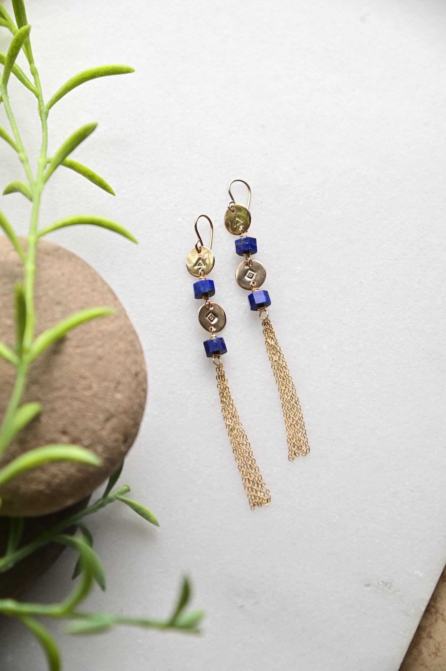 Gold Essentials: Lapis Lazuli + Gold Earrings