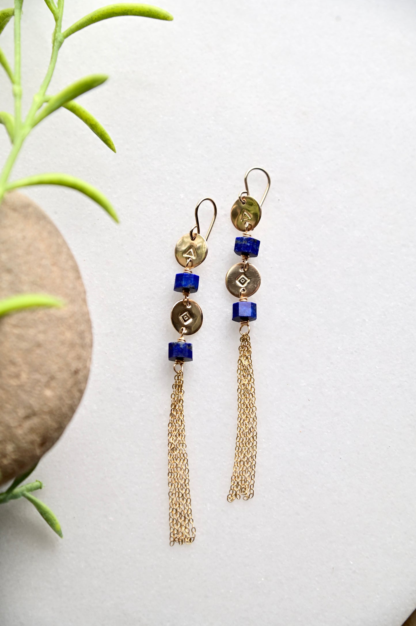 Gold Essentials: Lapis Lazuli + Gold Earrings