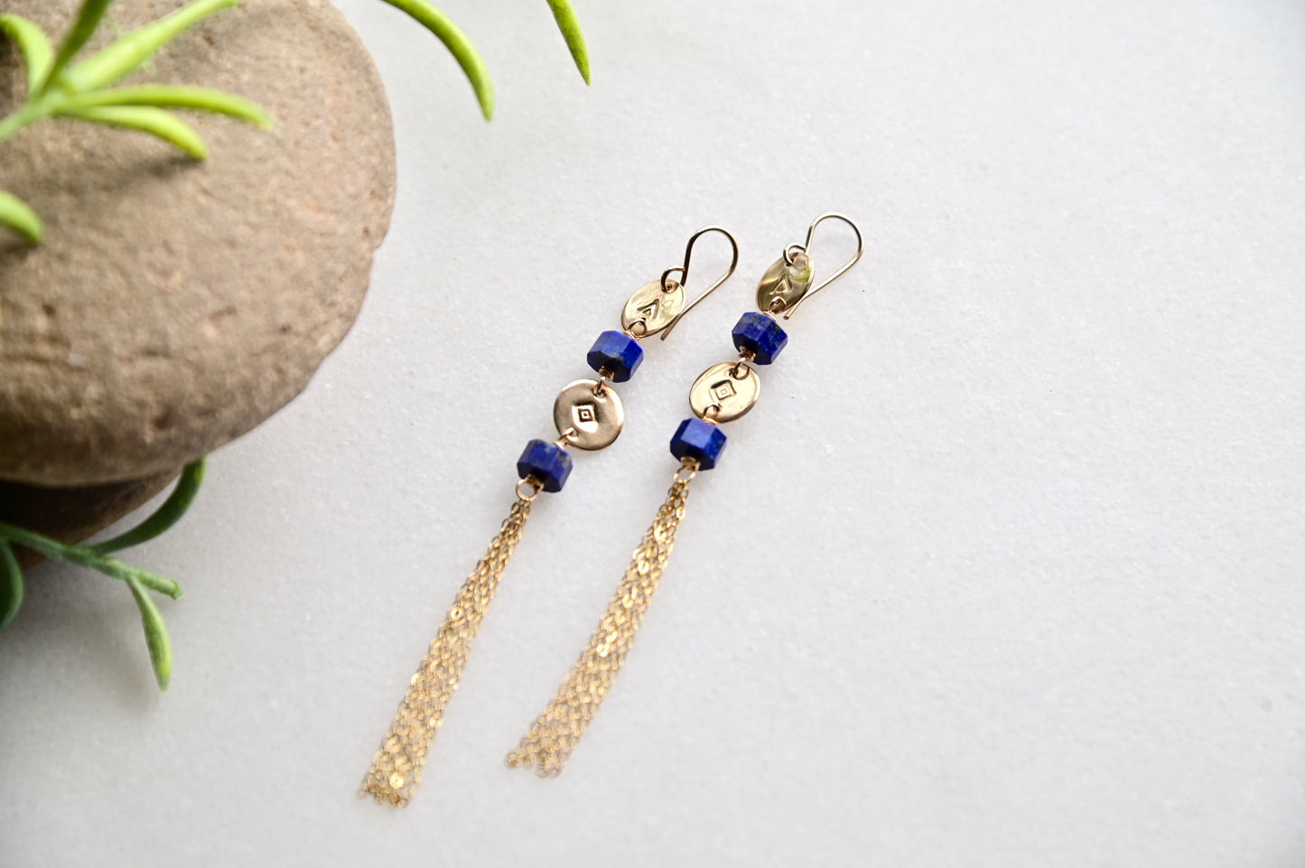 Gold Essentials: Lapis Lazuli + Gold Earrings