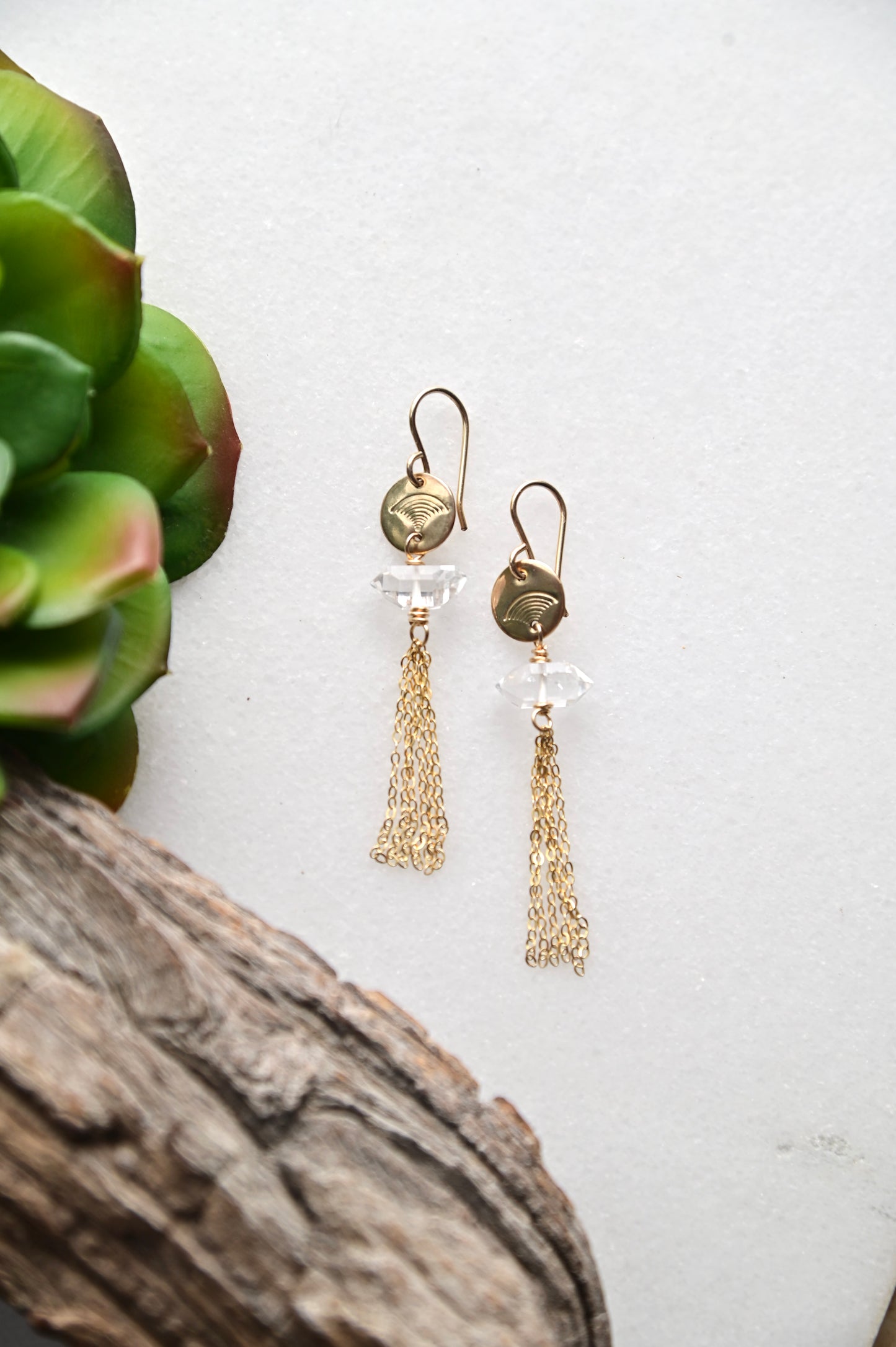 Gold Essentials: Herkimer Diamond + Gold Earrings