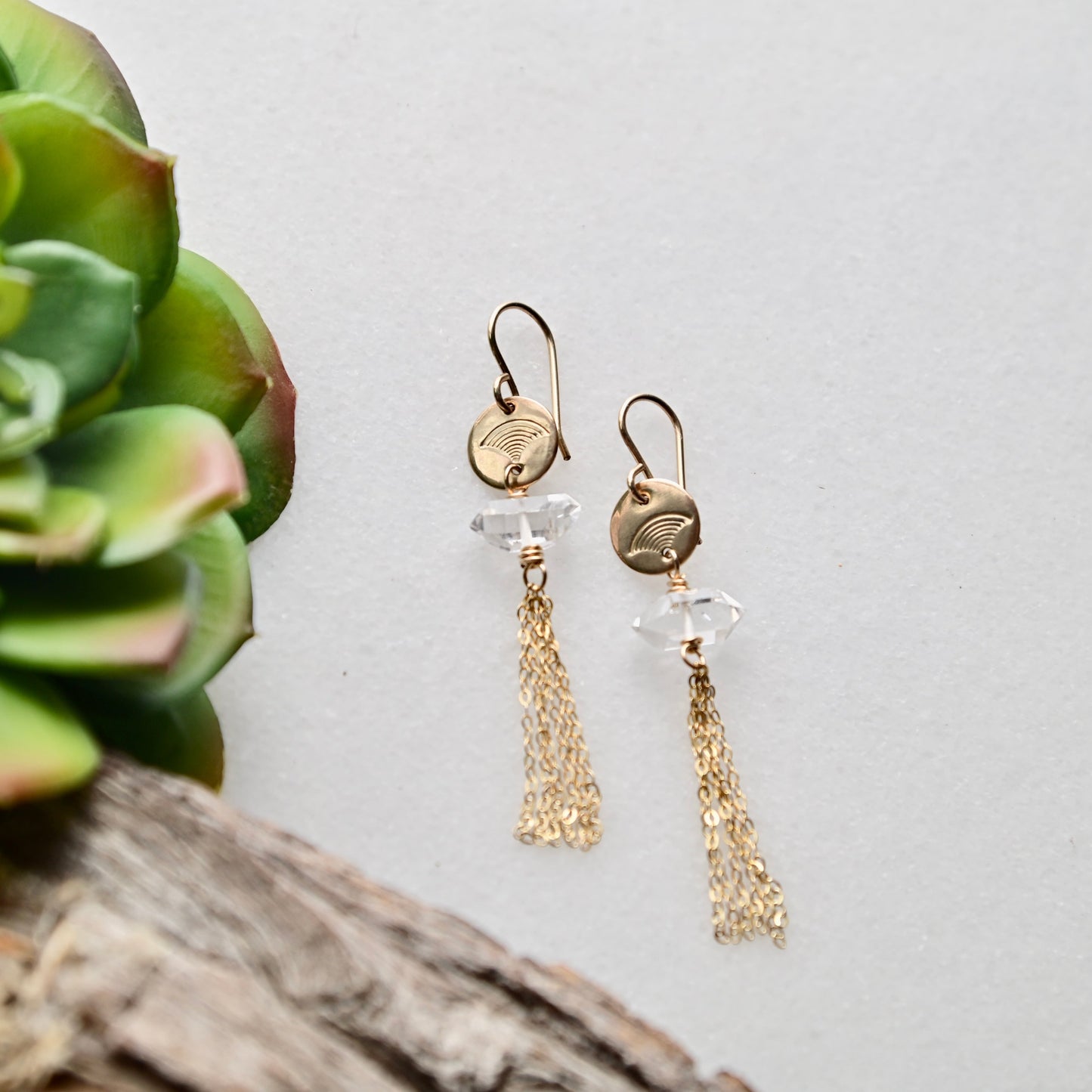 Gold Essentials: Herkimer Diamond + Gold Earrings