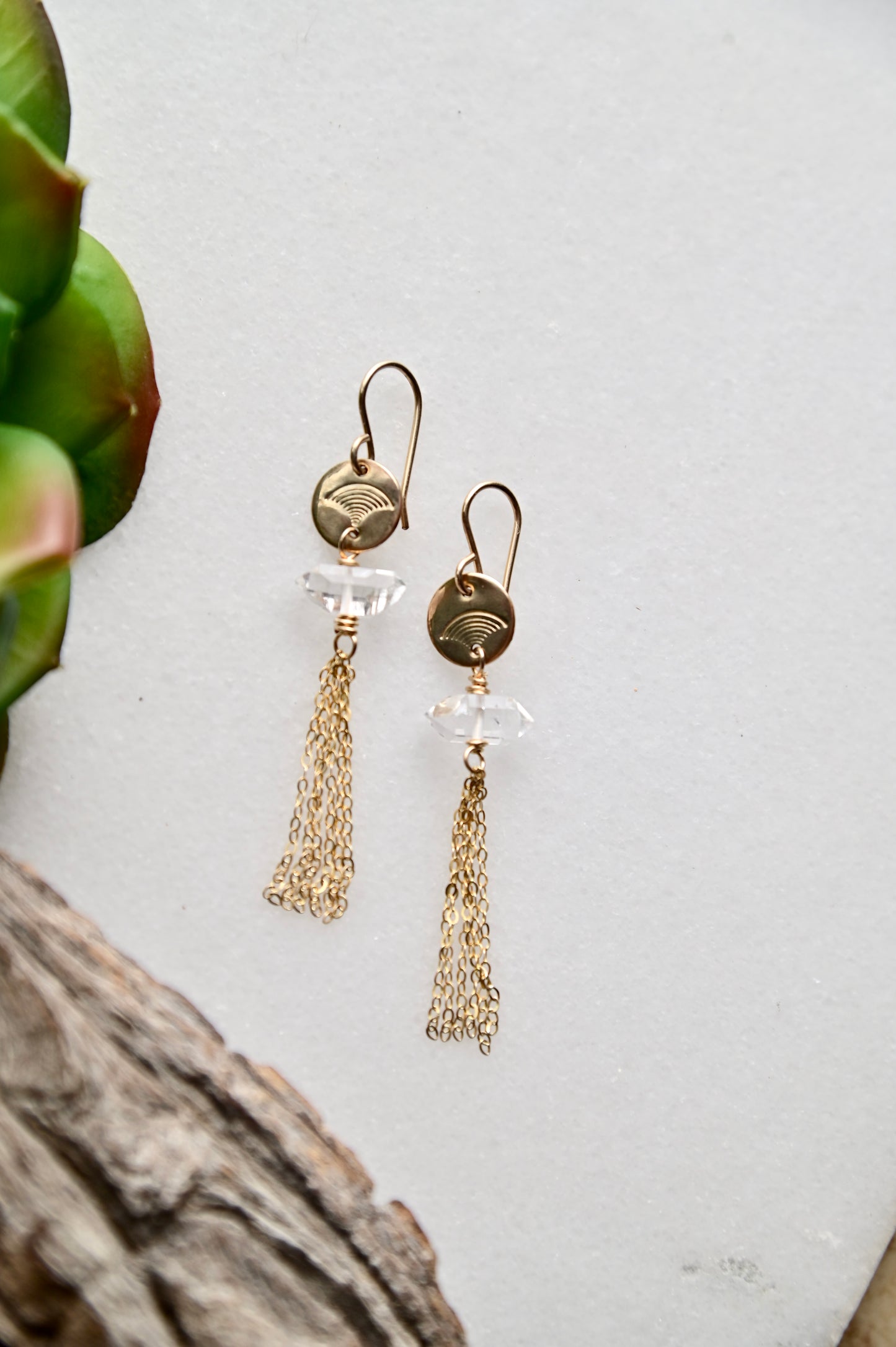 Gold Essentials: Herkimer Diamond + Gold Earrings