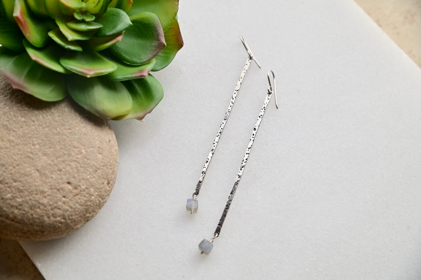 Sticks & Stones: Labradorite + Silver Earrings