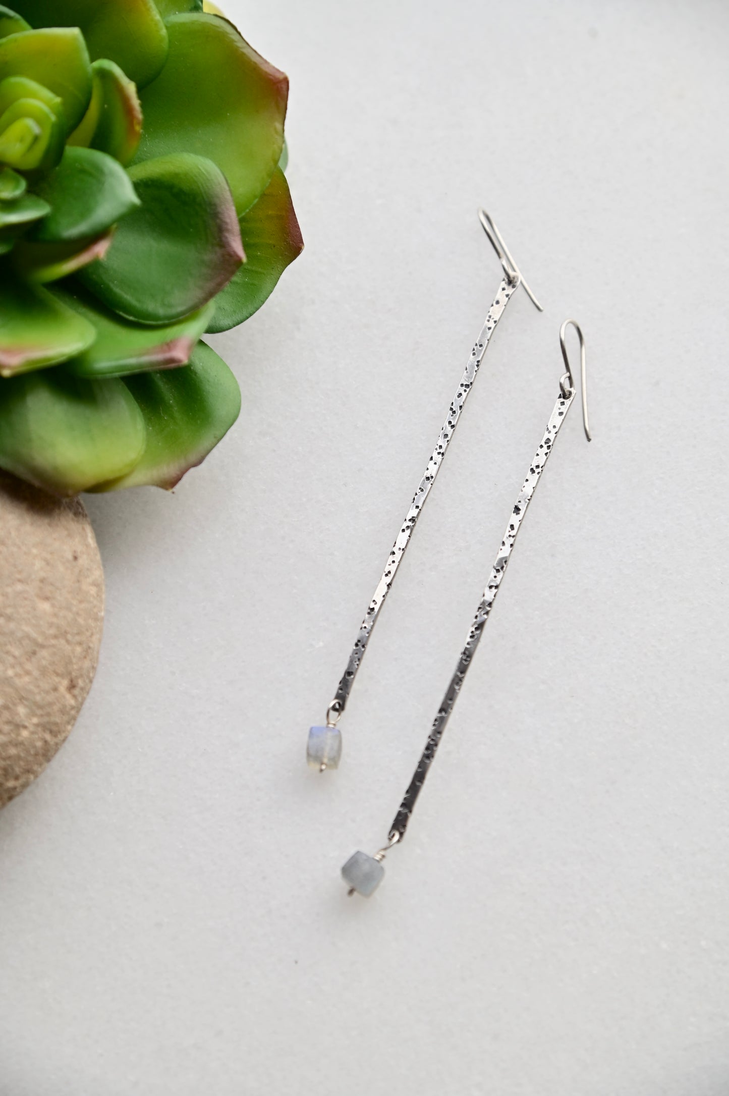 Sticks & Stones: Labradorite + Silver Earrings