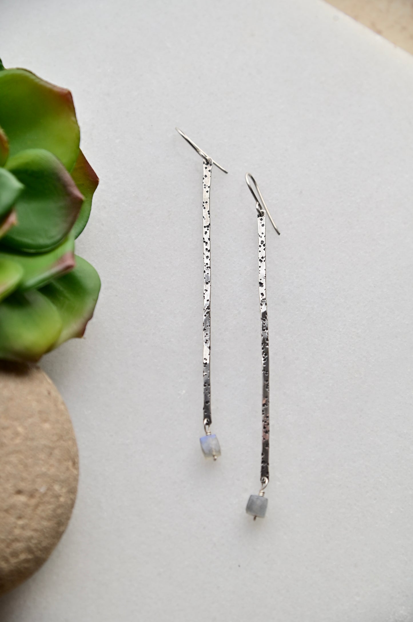 Sticks & Stones: Labradorite + Silver Earrings