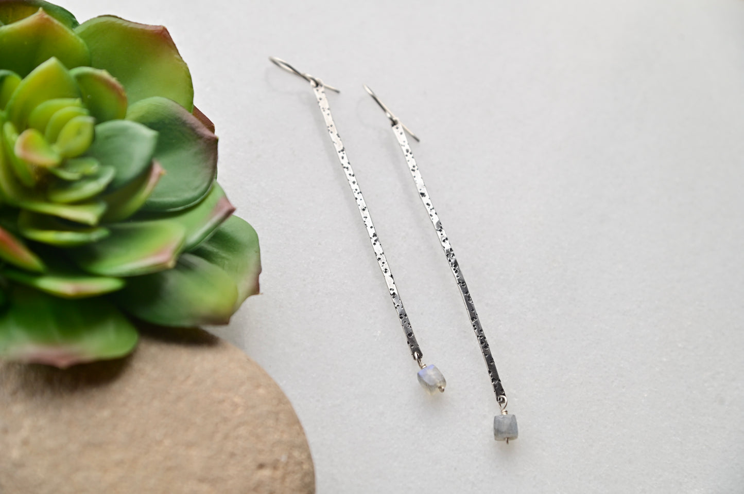 Sticks & Stones: Labradorite + Silver Earrings