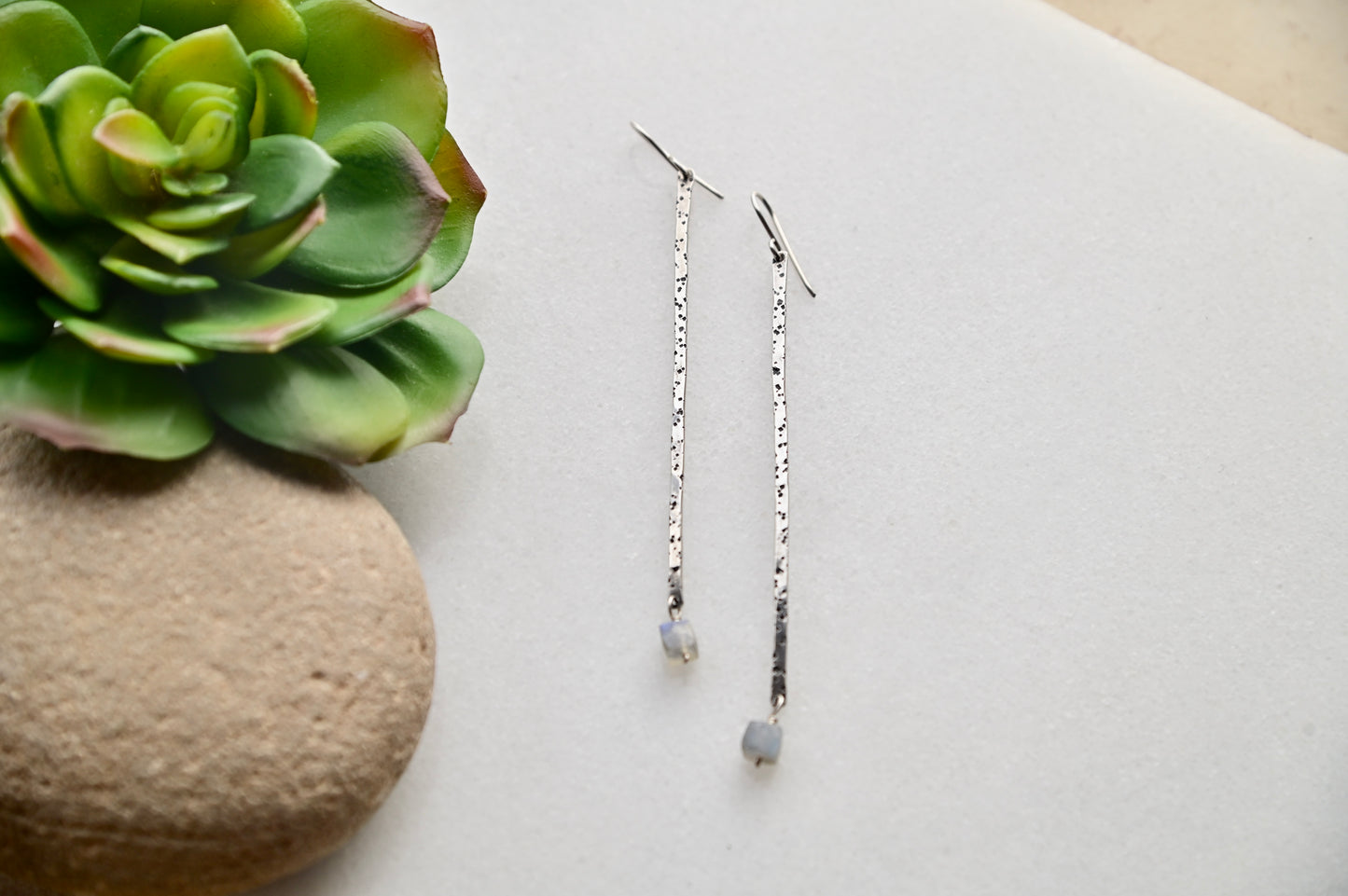 Sticks & Stones: Labradorite + Silver Earrings