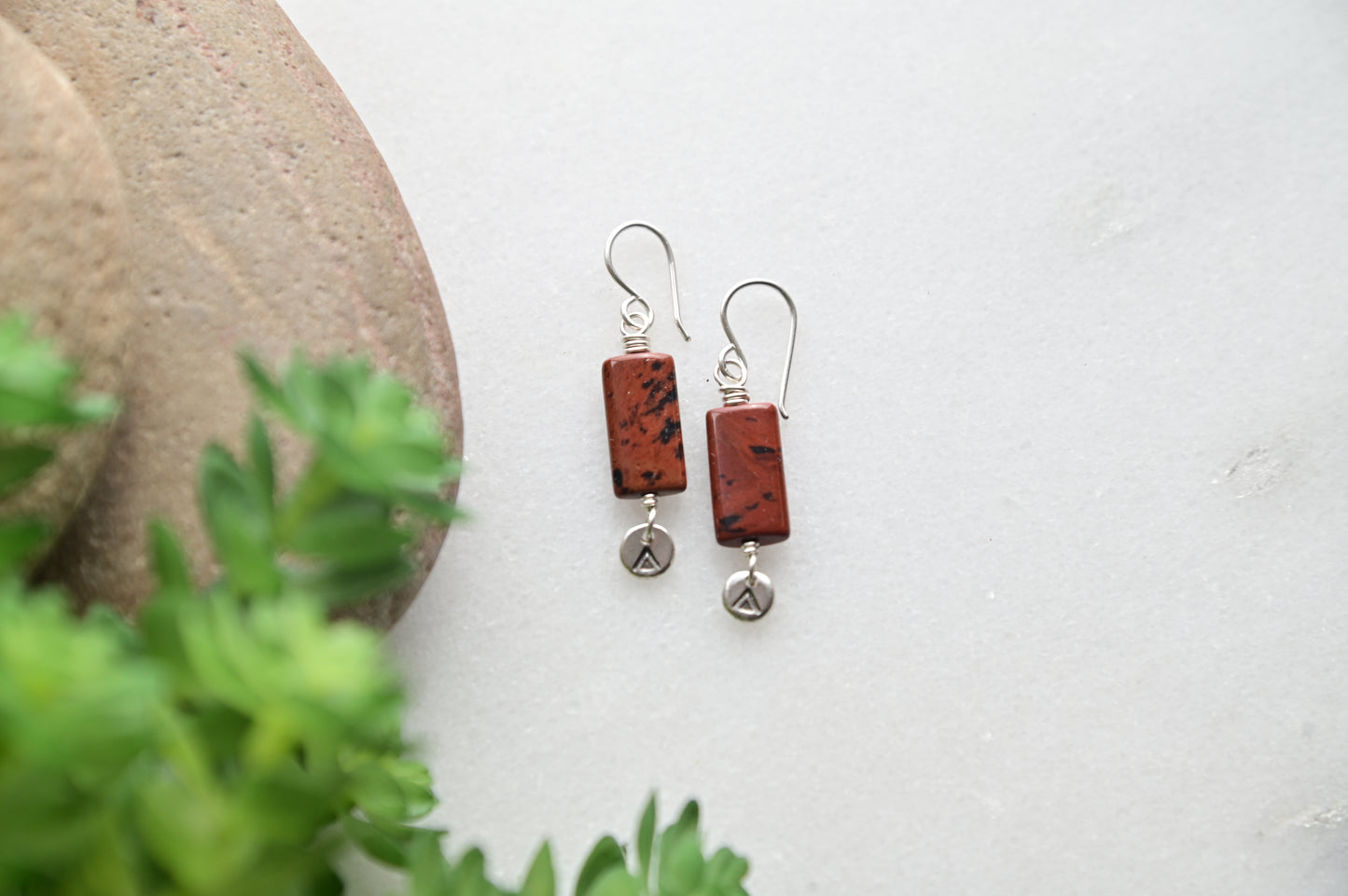 Silver Elements: Red Jasper Earrings