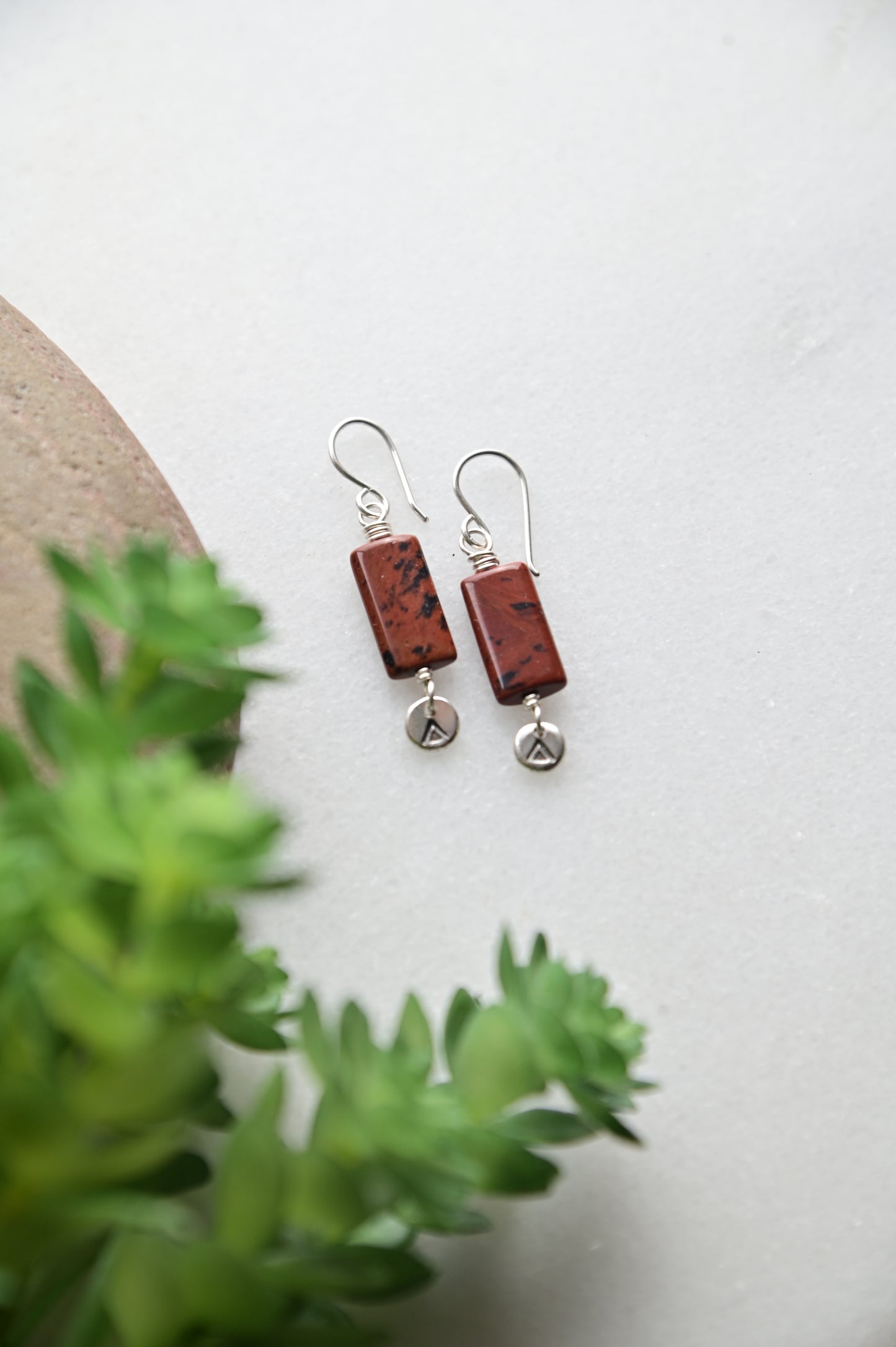 Silver Elements: Red Jasper Earrings