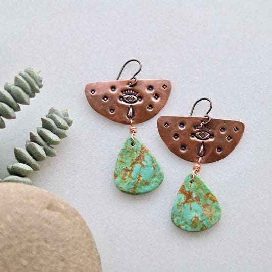 Copper Creations: Turquoise Earrings