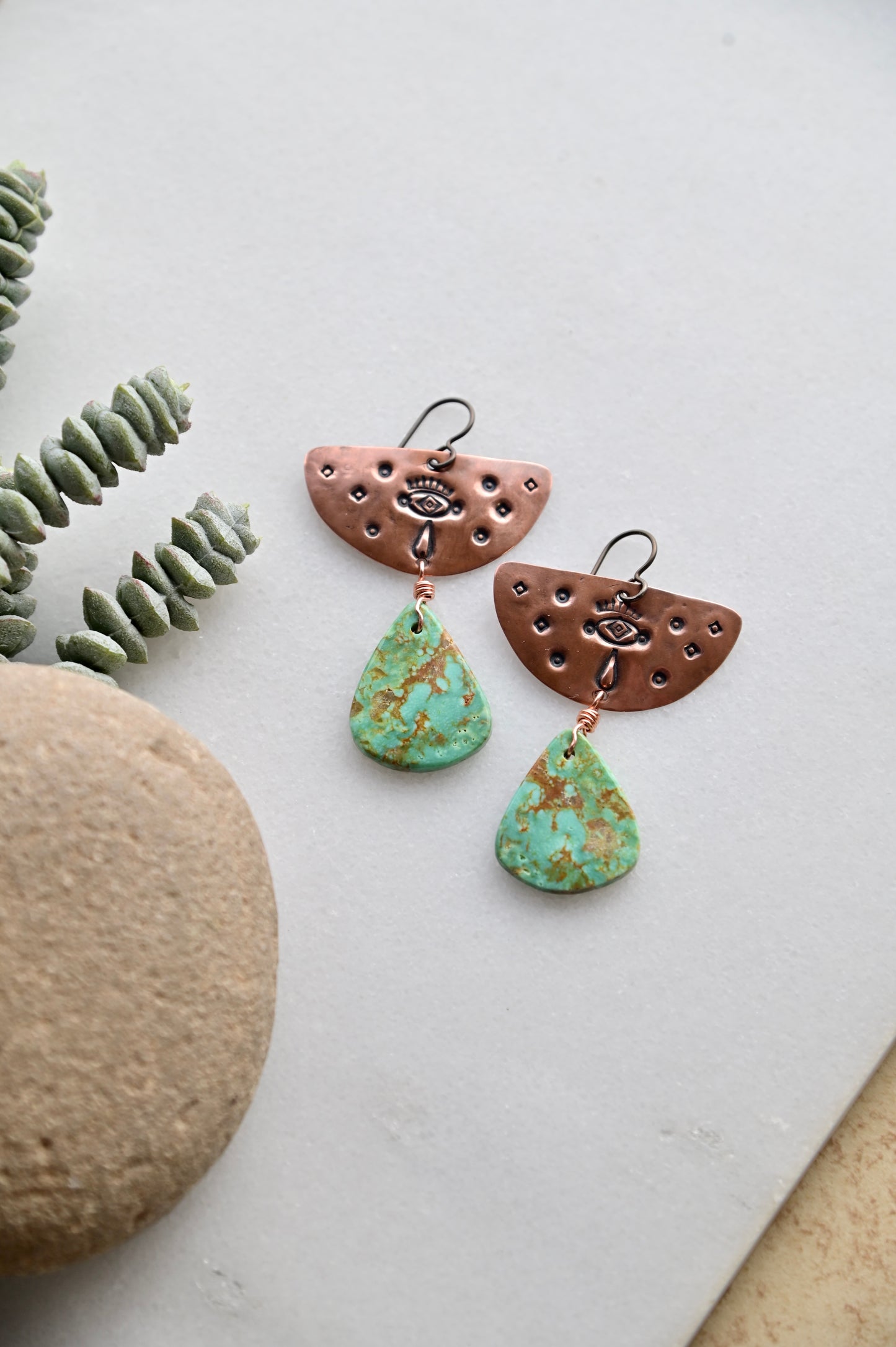 Copper Creations: Turquoise Earrings