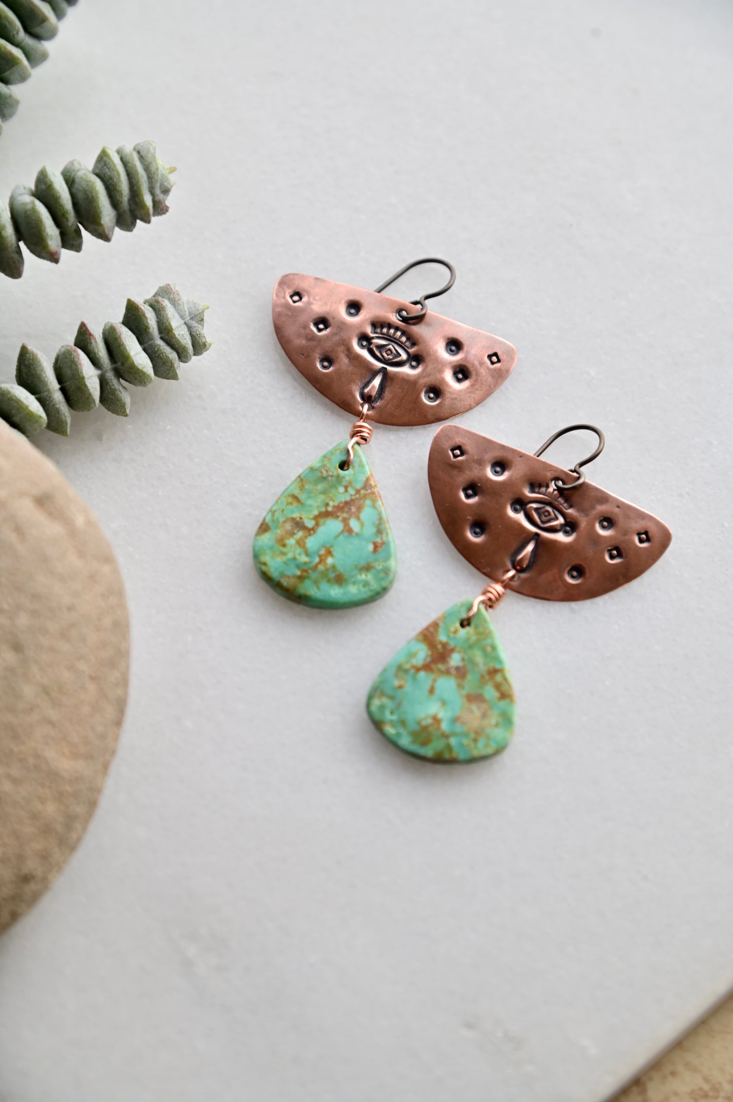 Copper Creations: Turquoise Earrings