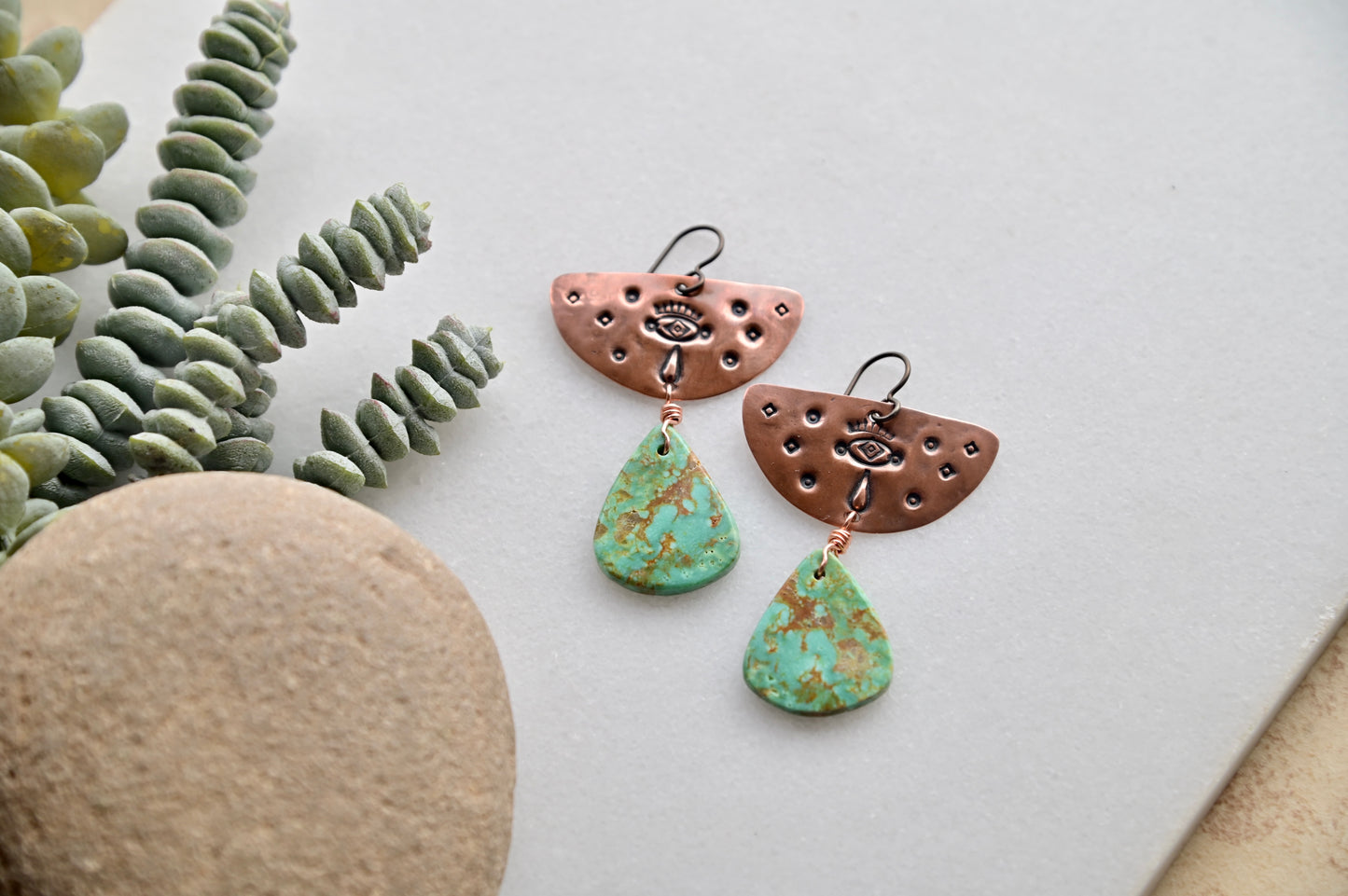 Copper Creations: Turquoise Earrings