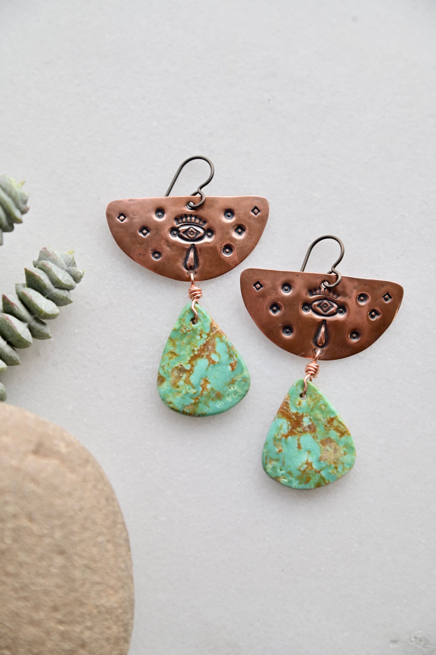 Copper Creations: Turquoise Earrings