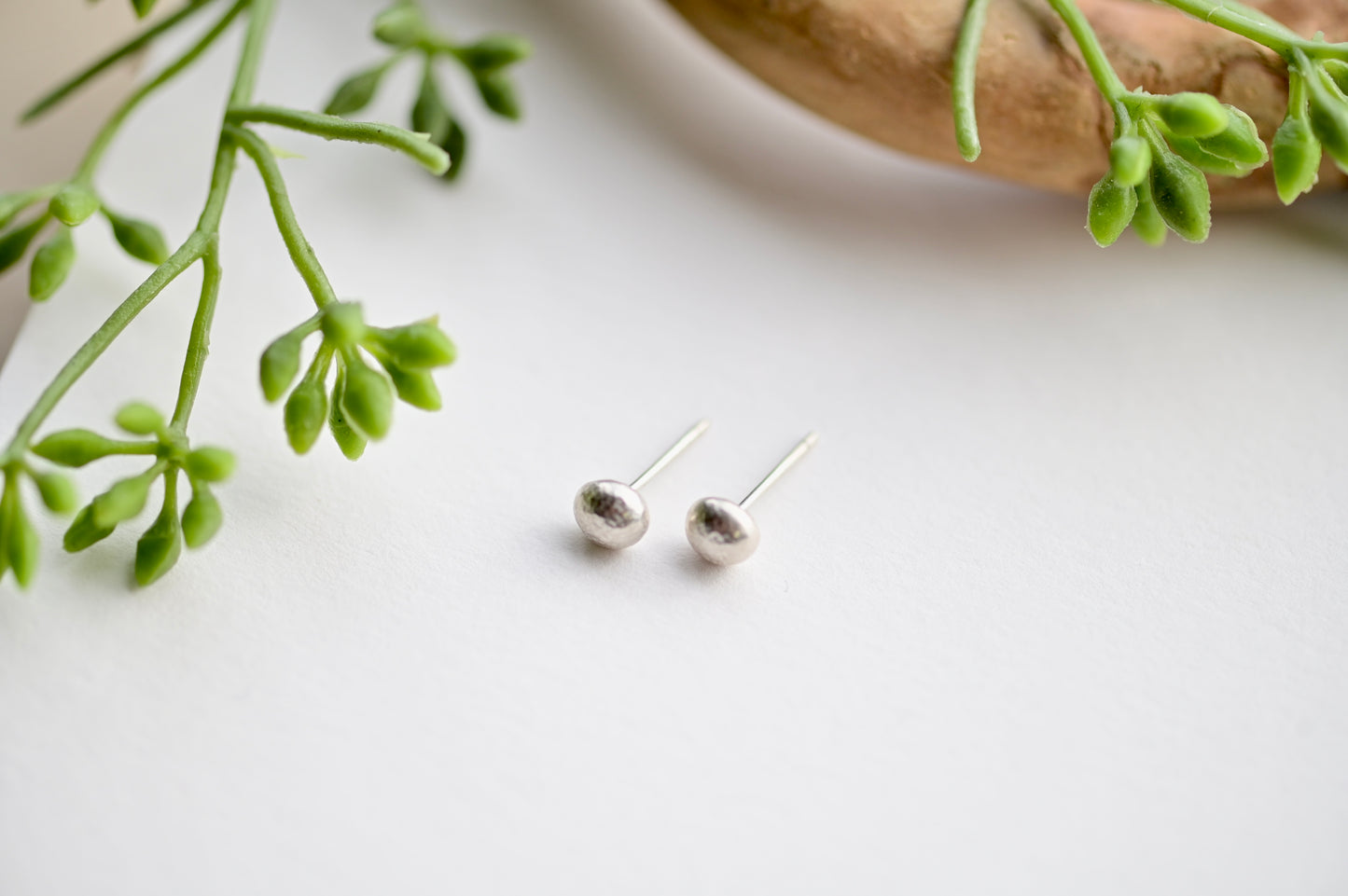 Silver Elements: Moon Stud Earrings