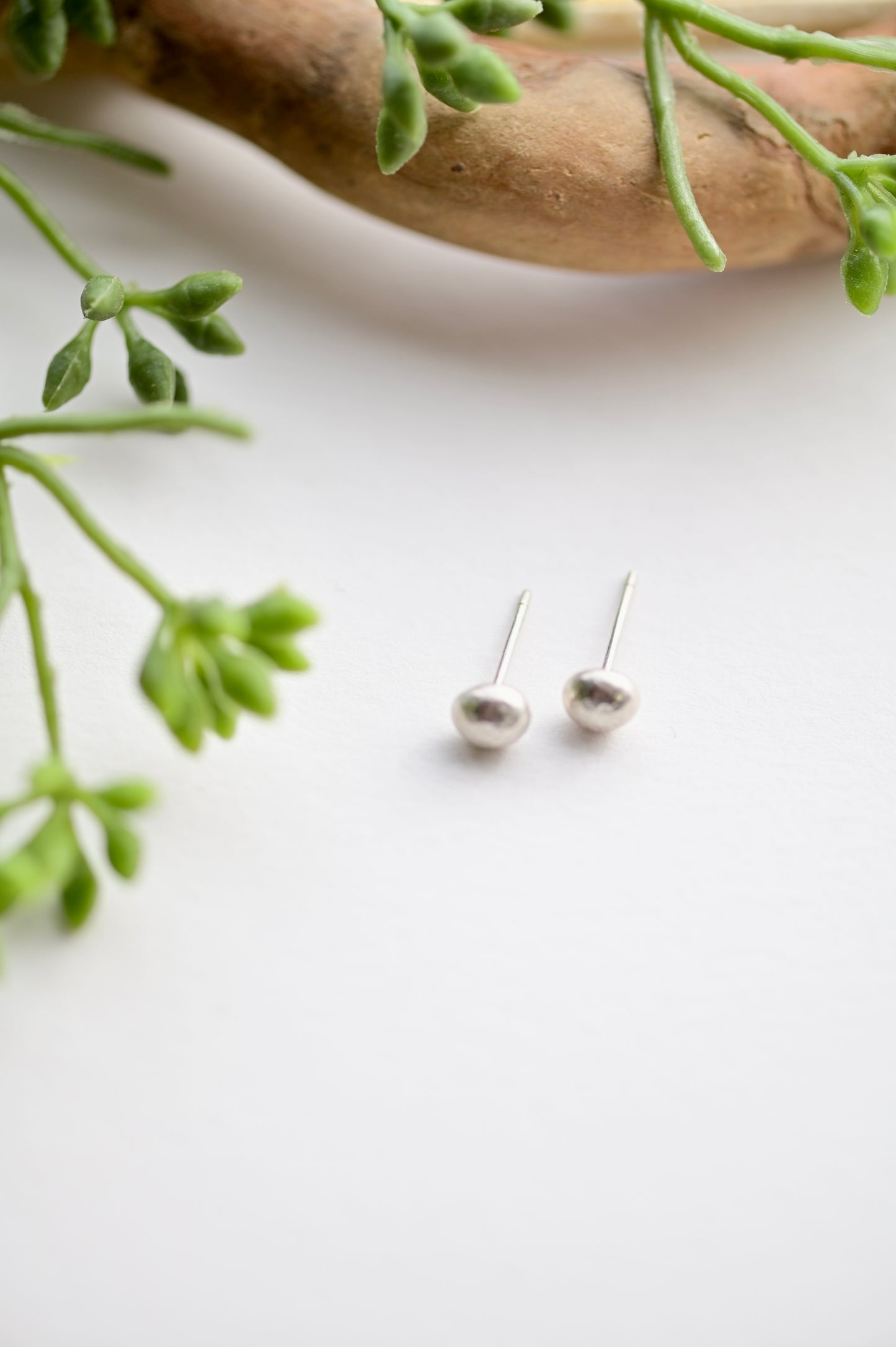 Silver Elements: Moon Stud Earrings