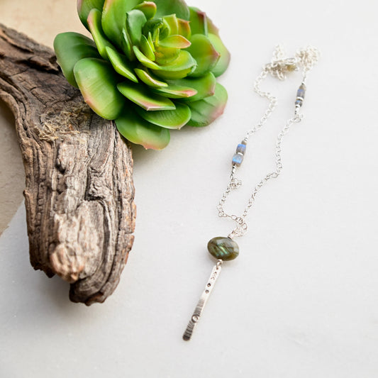 Sticks & Stones: Labradorite + Silver Necklace