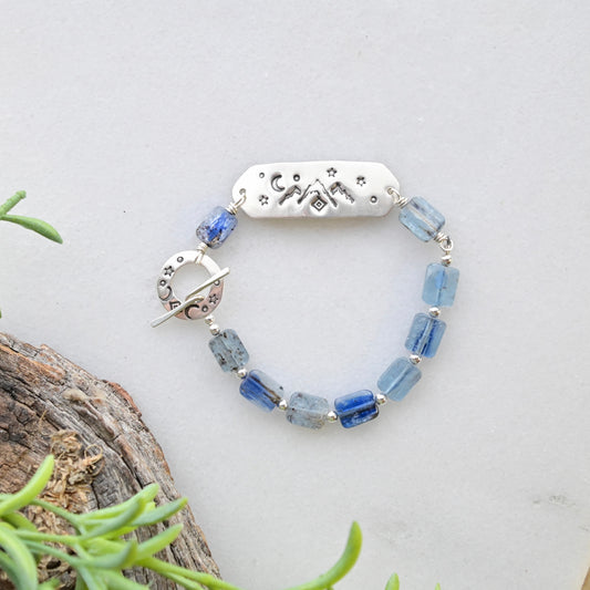 Silver Elements: Blue Kyanite Bracelet