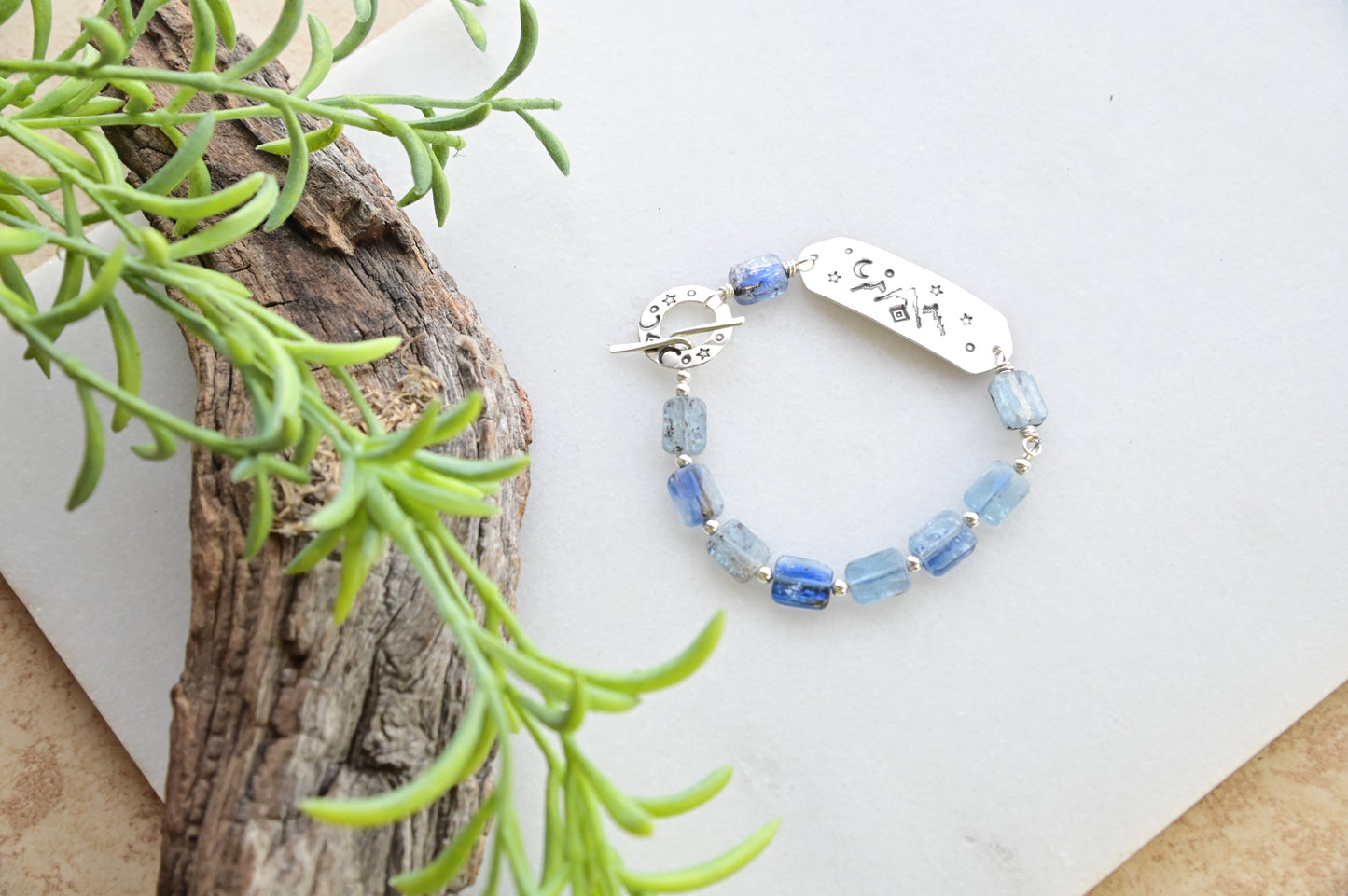 Silver Elements: Blue Kyanite Bracelet