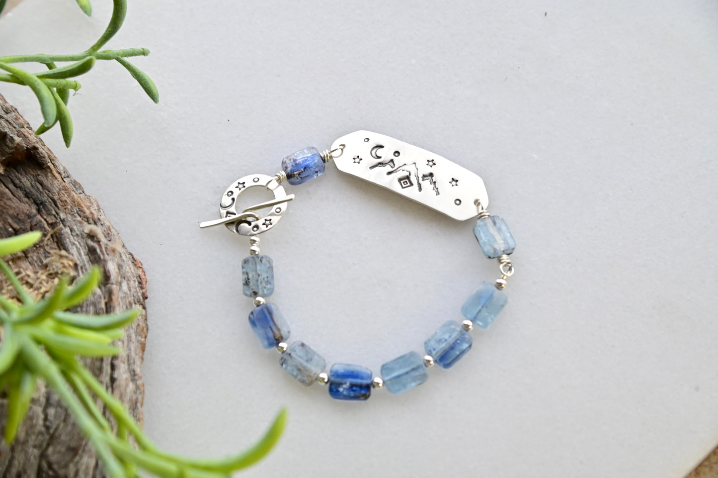 Silver Elements: Blue Kyanite Bracelet